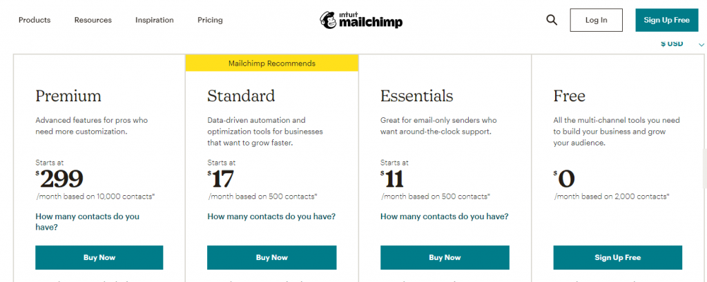 Best Bulk Email Marketing Software for Streamlined Campaigns and Maximum Reach Mailchimp Pricing 1024x409 1