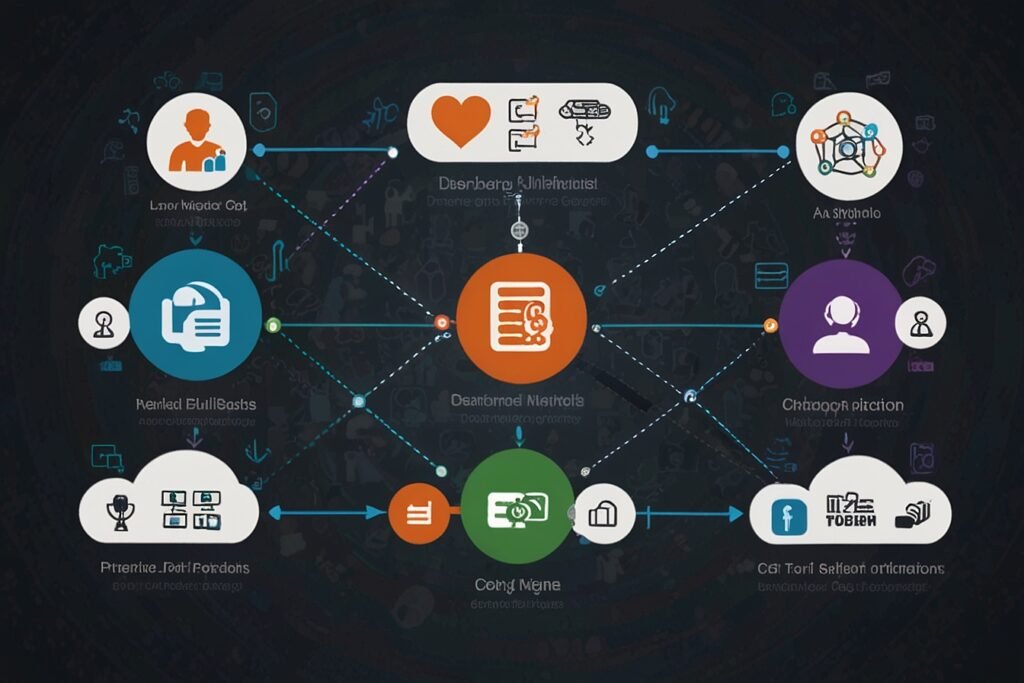 How CRM and Email Marketing Work Together to Boost Customer Engagement Leonardo Lightning XL A modern CRM system diagram showing icon 0